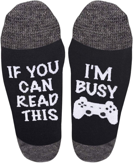 Unisex Cotton Socks If U Can I'M Gaming Socks, Gamer Socks Funny Novelty Socks Great Christmas for Men Women