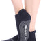 Non-Slip Socks Yoga Barre Pilates Hospital Maternity Sock W/Grips for Women Men 2-Pairs Black