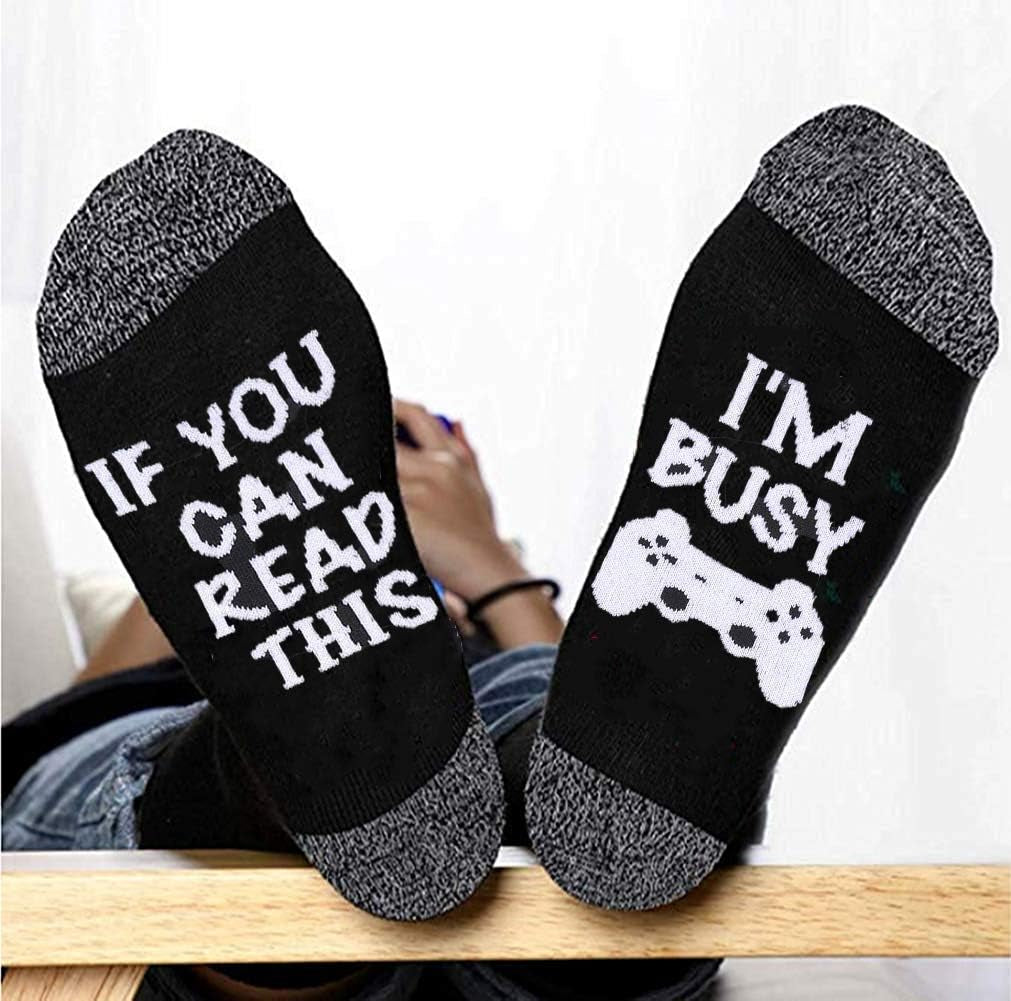 Unisex Cotton Socks If U Can I'M Gaming Socks, Gamer Socks Funny Novelty Socks Great Christmas for Men Women